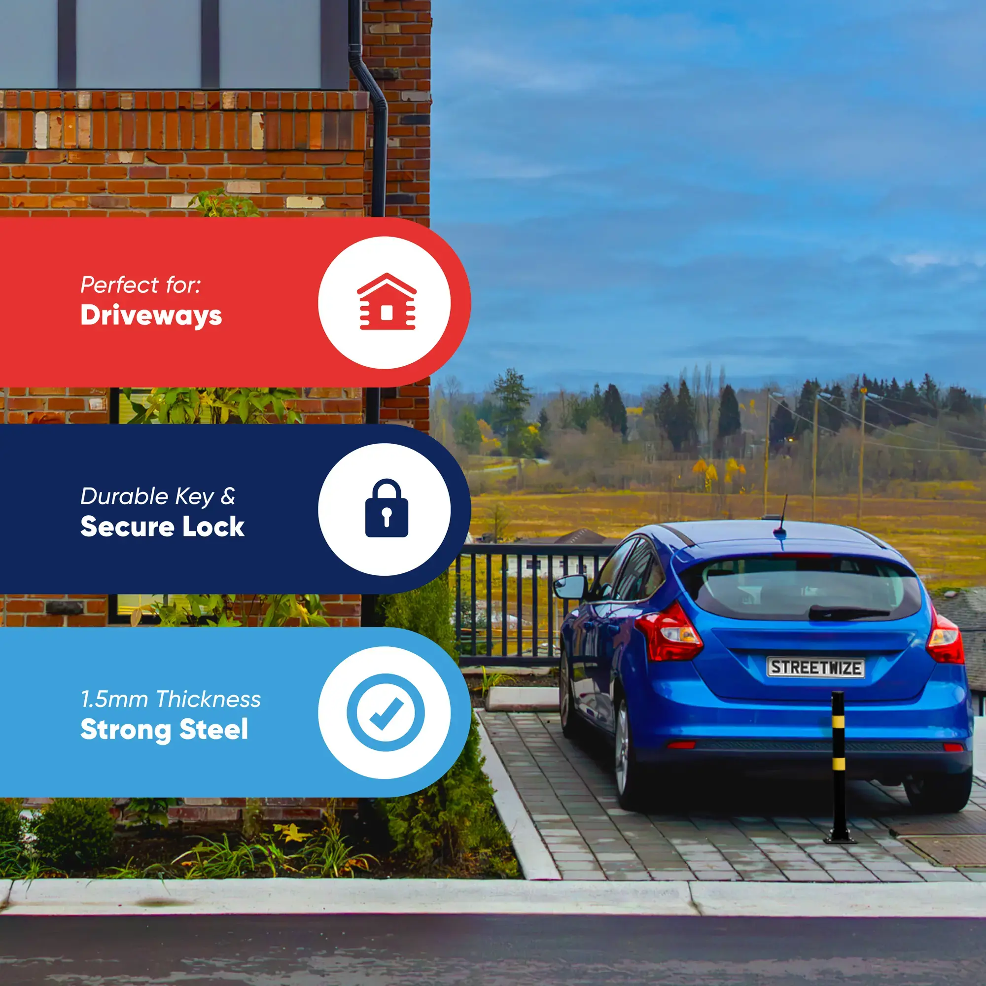 Streetwize Folding Parking Post (Round)