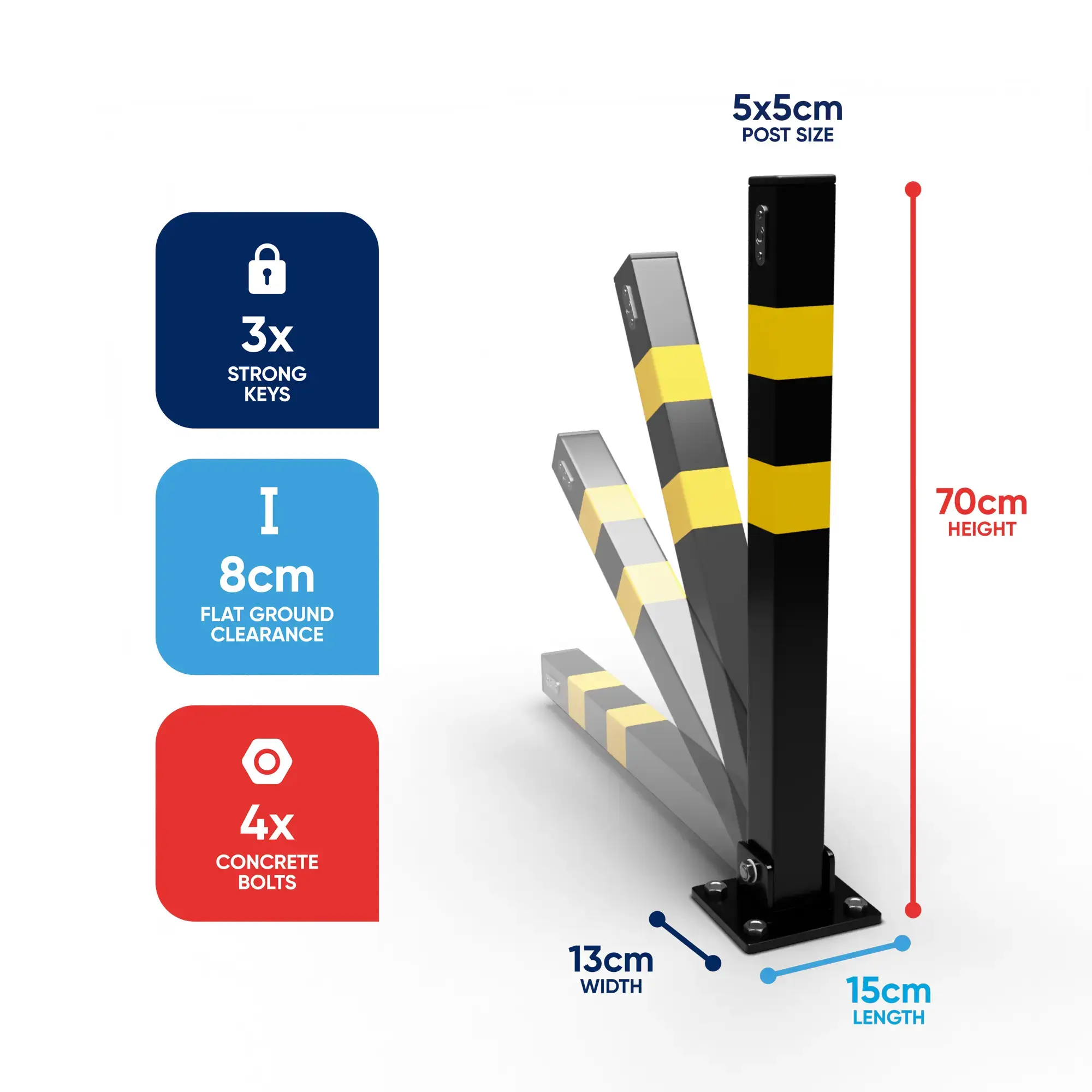 Streetwize Parking Post Square Tube