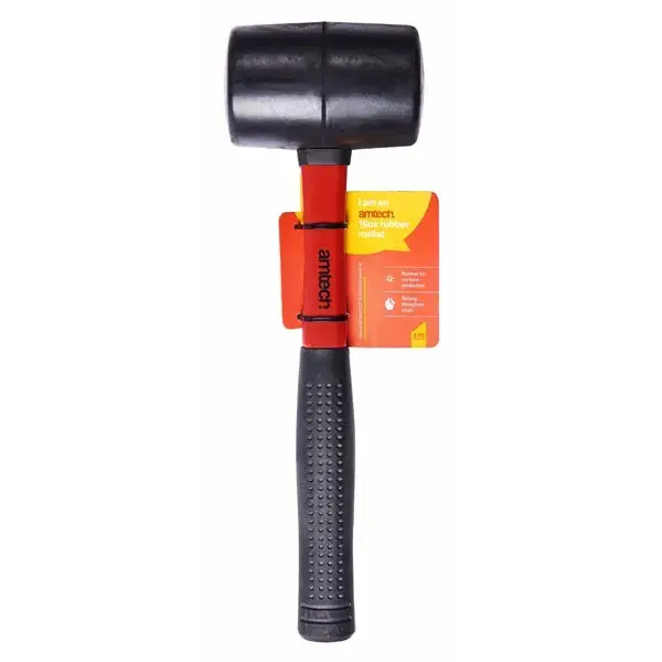 amtech 16Oz Black Rubber Mallet - Fibreglass Shaft