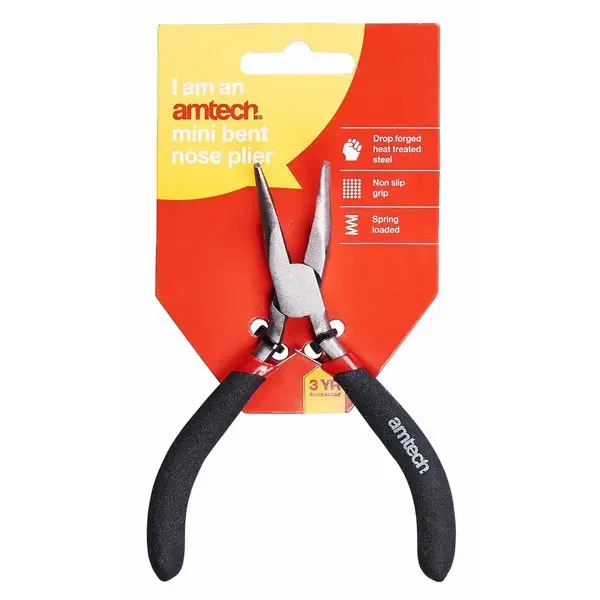 amtech Mini Bent Nose Plier With Spring