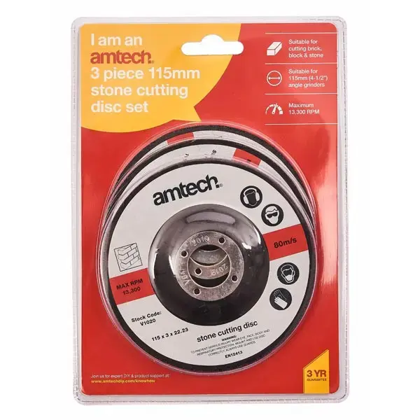 amtech 3pc 115mm Stone Cutting Disc