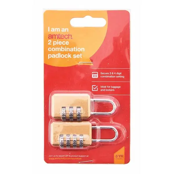 amtech 2pc Combination Padlock Set