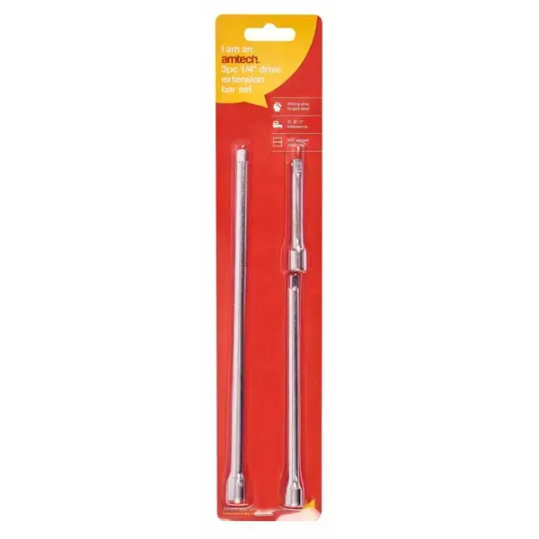 amtech 3pc 1/4 Short Extension Bar  Set