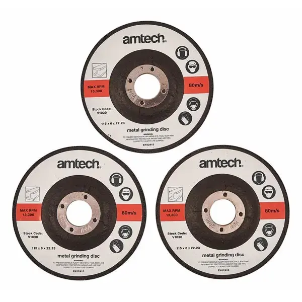 amtech 3pc 115mm Metal Grinding Disc