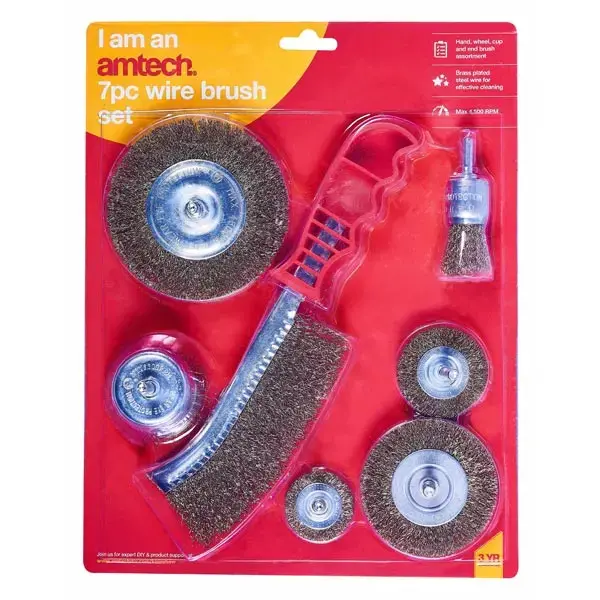 amtech 7pc Wire Brush Set