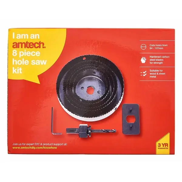 amtech 8pc Hole Saw Kit