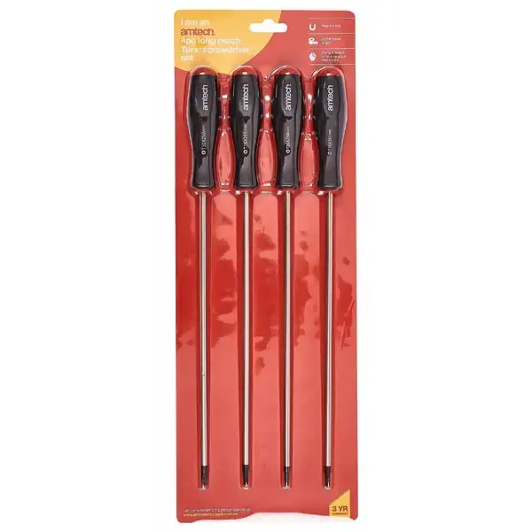 amtech 4pc Long Reach Torx Screwdriver Set
