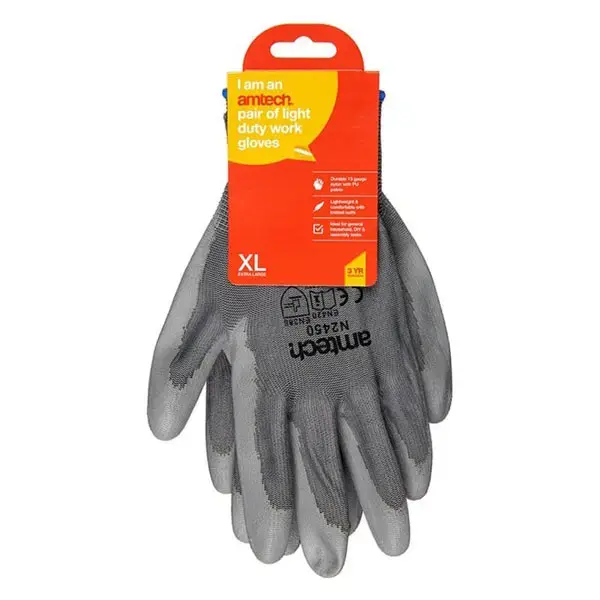 amtech Light Duty PU Coated Palm Gloves Grey XL Size 10