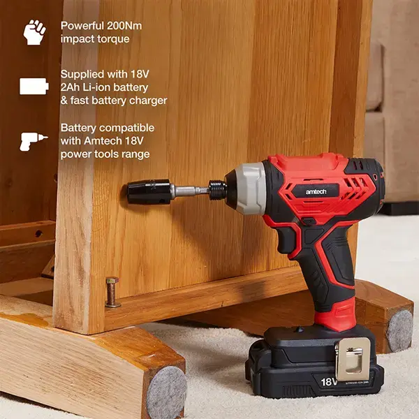 amtech 18V 2Ah Li-ion Cordless Impact Driver