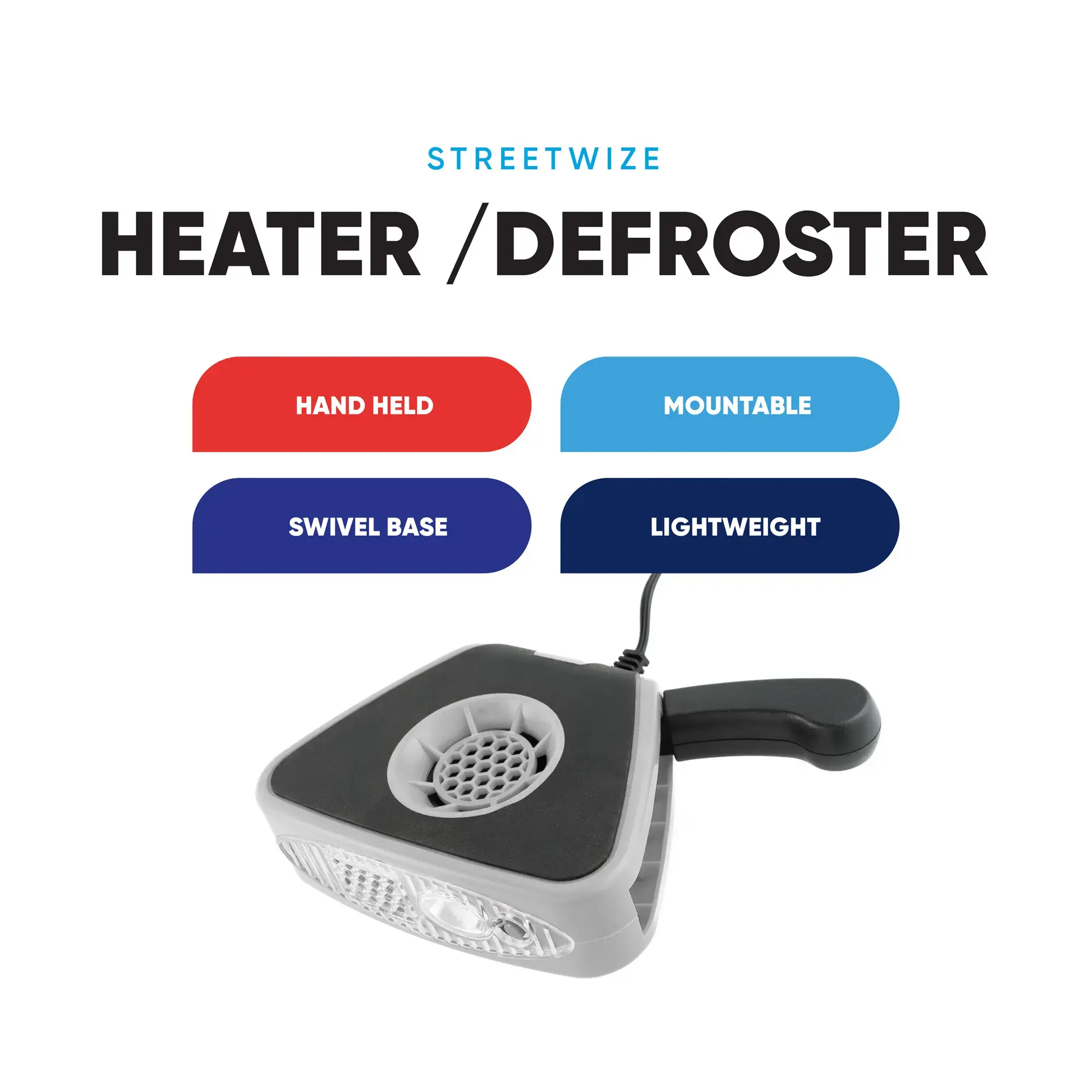 Streetwize 12v Auto Heater/Defroster with Light