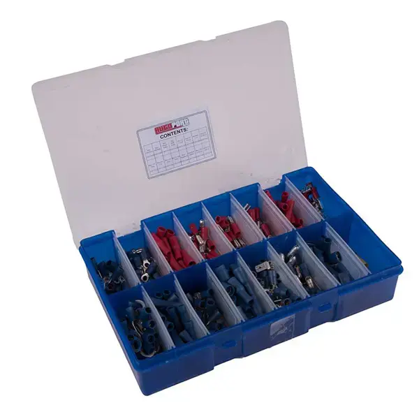 Pearl Box Of 365 Assorted Electrical Terminals Red Blu