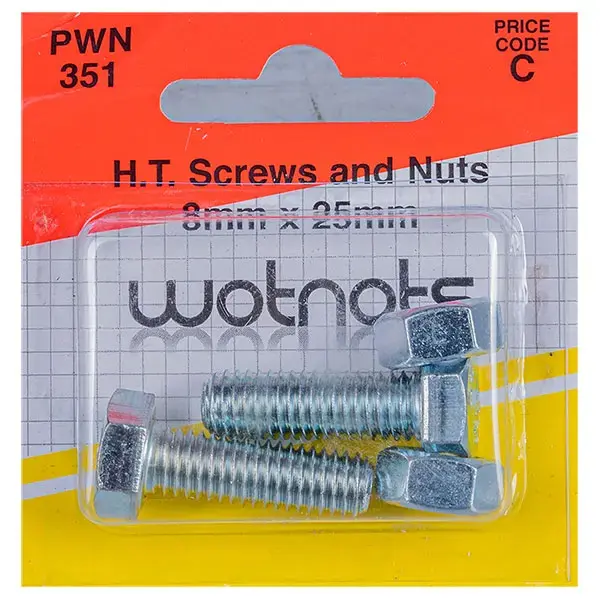 Pearl Set Screw & Nut High Tensile M8 x 25mm