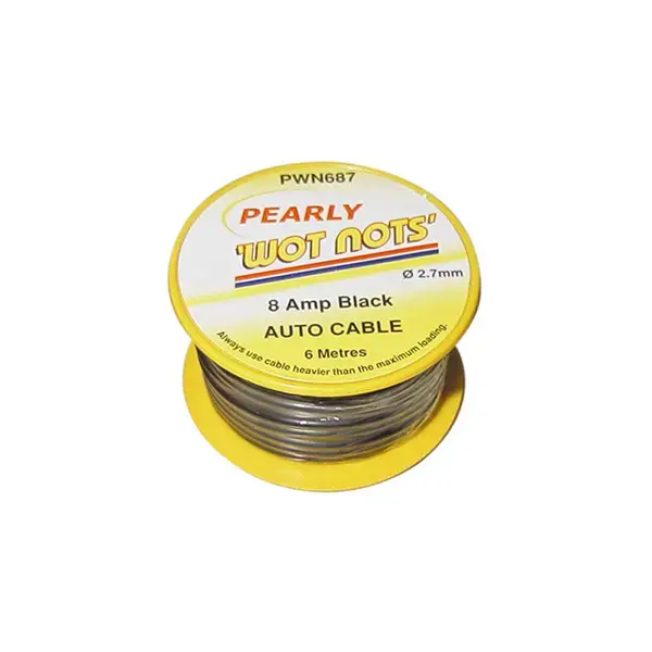 Pearl 5 Rollswiring Cable Single 8Amp X 6M Black