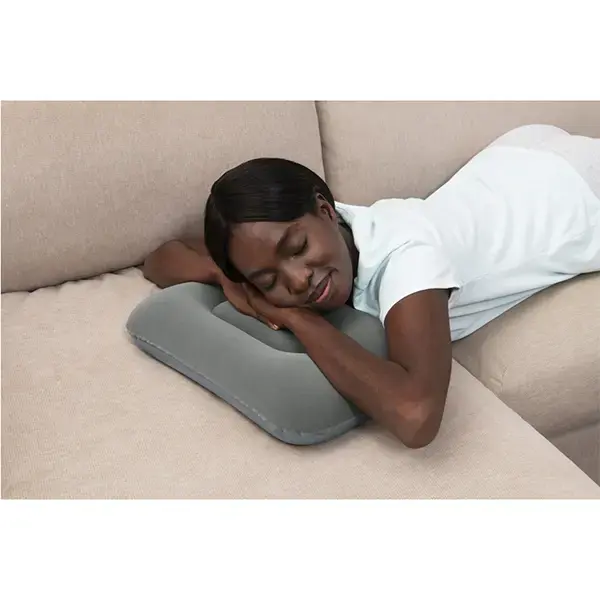 Bestway 16.5" x 10" x 4"/42cm x 26cm x 10cm Flocked Air Camp Pillow (67121)