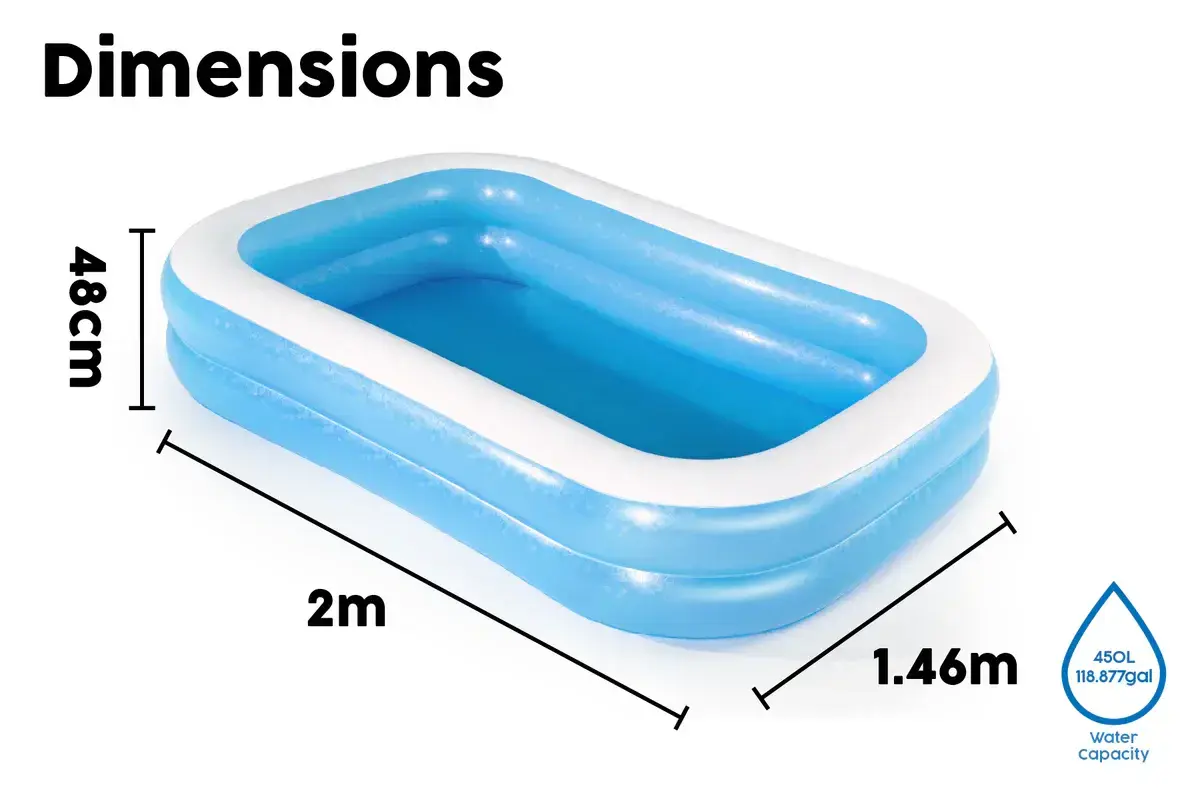 Bestway Blue Rectangular Family Pool 2.62m