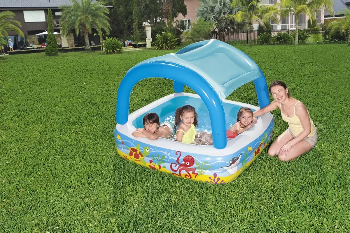 Bestway Beach Buddy Removable Canopy Paddling Pool 1.40m x 1.40m x 1.14m 52192