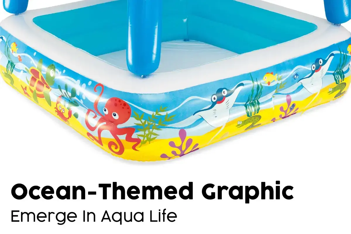 Bestway Beach Buddy Removable Canopy Paddling Pool 1.40m x 1.40m x 1.14m 52192