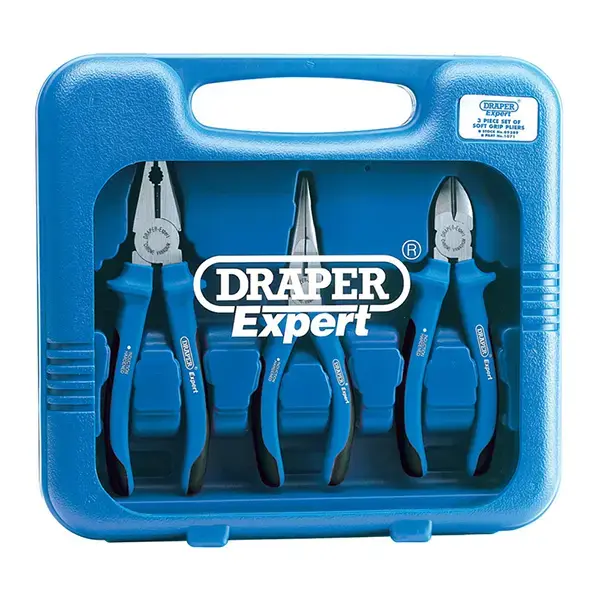 Draper Expert Heavy Duty Soft Grip Pliers Set (3 Piece)