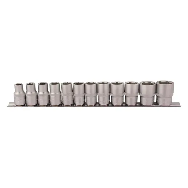 Draper Socket Set on Metal Rail, 1/2" Sq. Dr. (12 Piece)