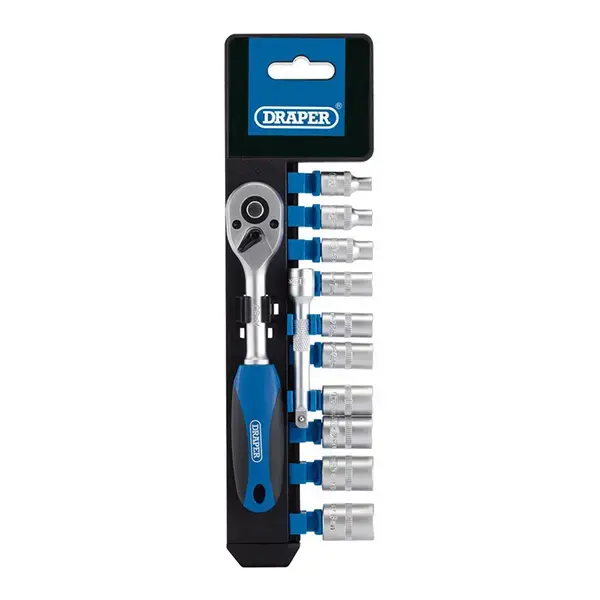 Draper Metric Socket and Ratchet Set, 1/4" Sq. Dr. (12 Piece)