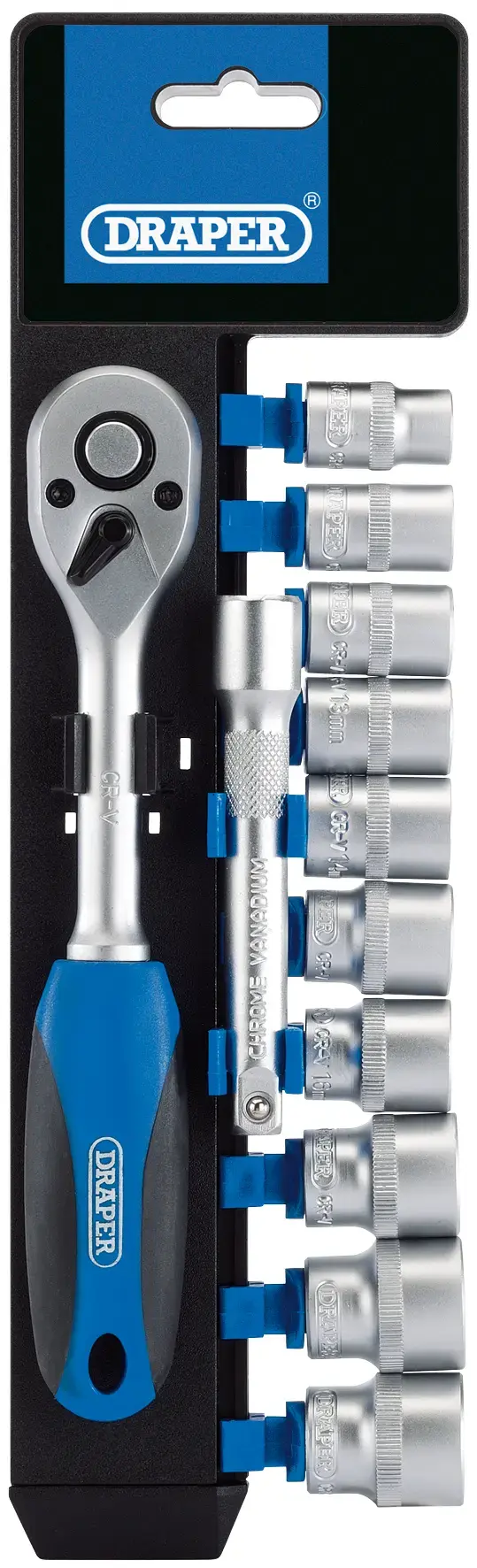 Draper Metric Socket and Ratchet Set, 3/8" Sq. Dr. (12 Piece)