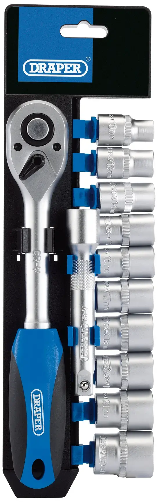 Draper Metric Socket and Ratchet Set, 1/2" Sq. Dr. (12 Piece)