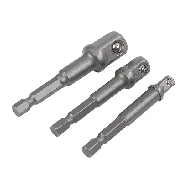 Draper Socket Adaptor Set, 1/4" Hex. x 1/4", 3/8" & 1/2" Sq. Dr. (3 Piece)