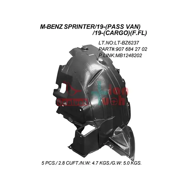 Platinum Plus Nsf Wing Splashguard Sprinter 18- Front Part | 5053 1171 | Euro Car Parts