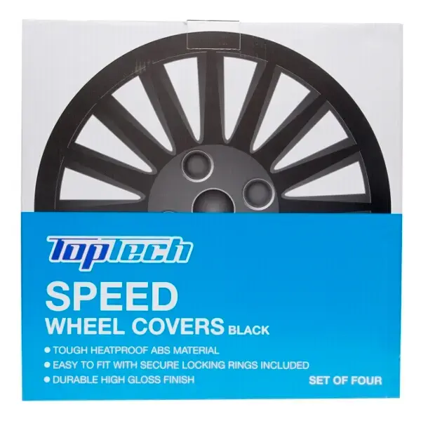 Top Tech Speed 16 Inch Wheel Trims Gloss Black (Set of 4)