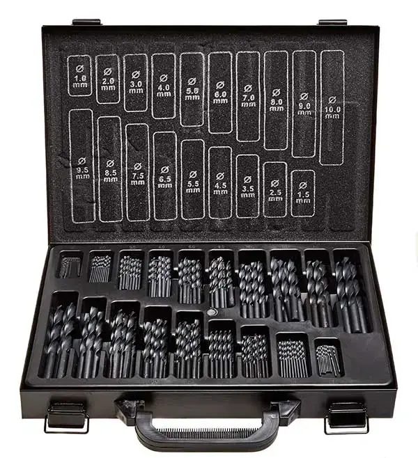 Omega 170 Piece HSS Drill Bit Set In Metal Case