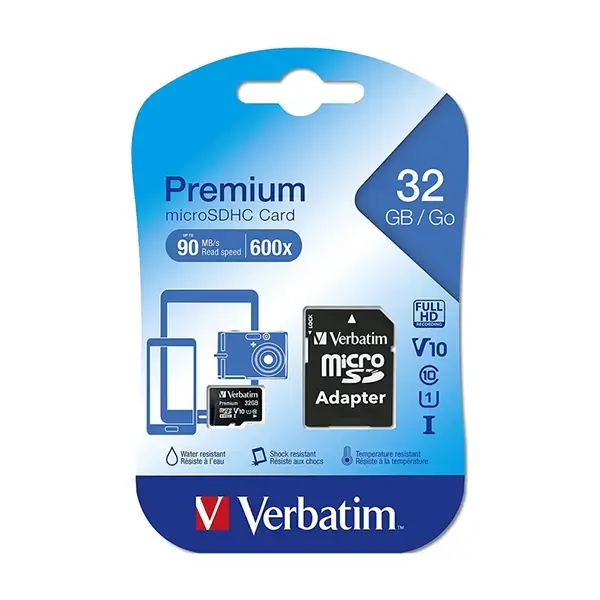 Verbatim 32GB Micro SD Card with Adaptor