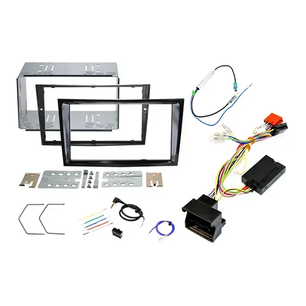 null Vauxhall Corsa D Double DIN complete stereo upgrade fitting kit with Steering Controls (PIANO BLACK)