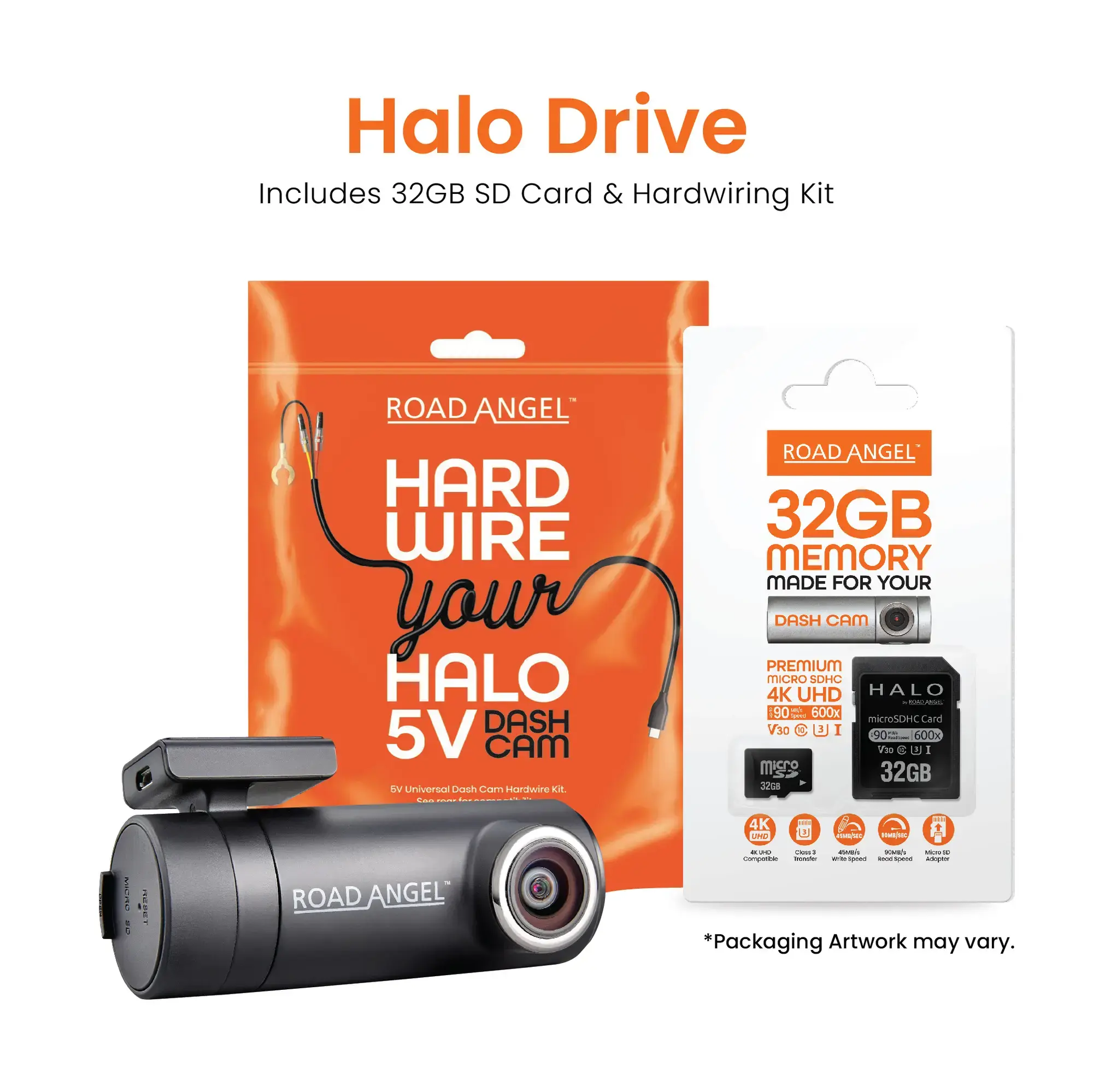 Road Angel Halo Drive 2 1440p Dashcam With 32GB Automotive Grade SD Card & Hardwiring Kit