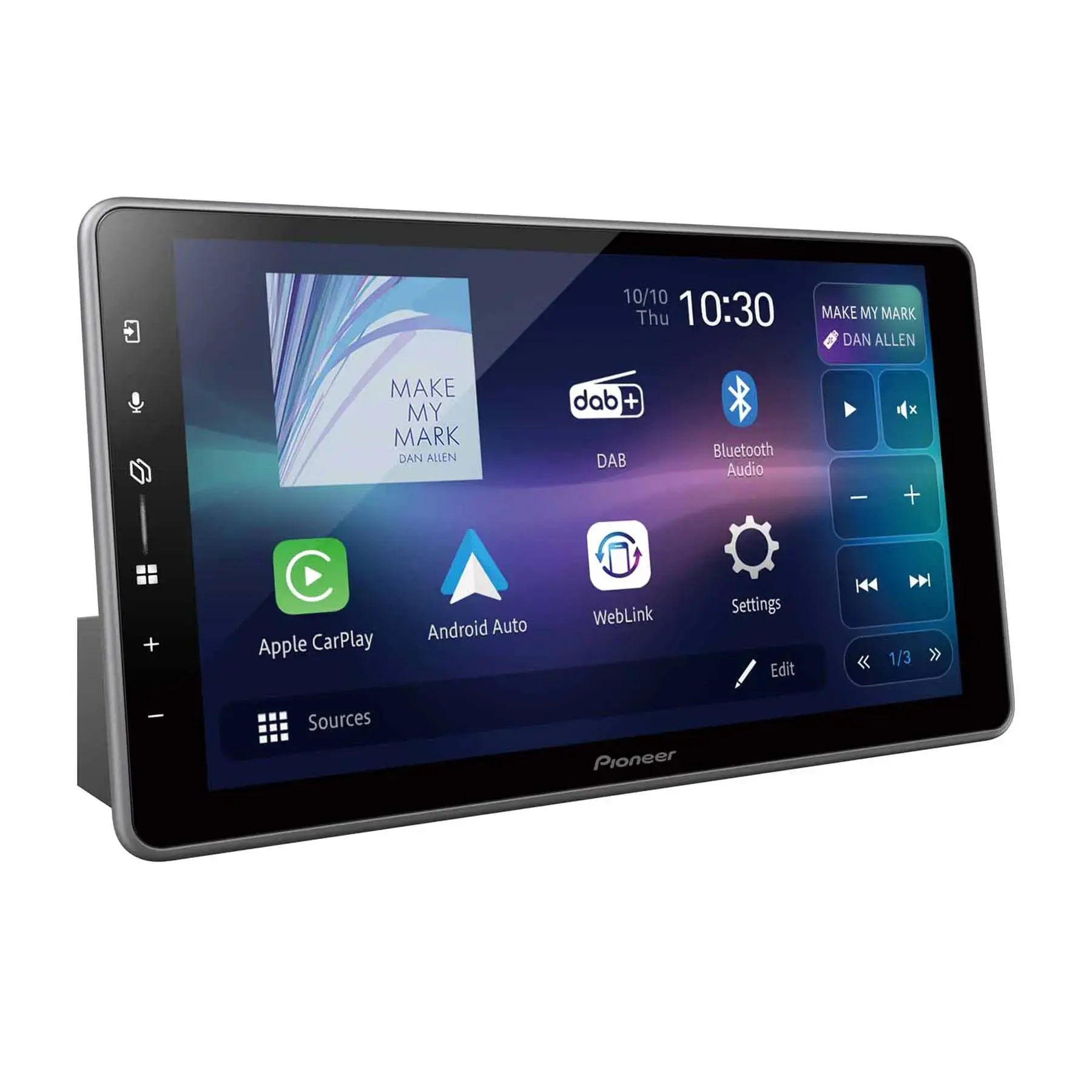 Pioneer SPH-DA97DAB-1D - 9.0” Single Din Floating Screen Bluetooth DAB Wireless Apple