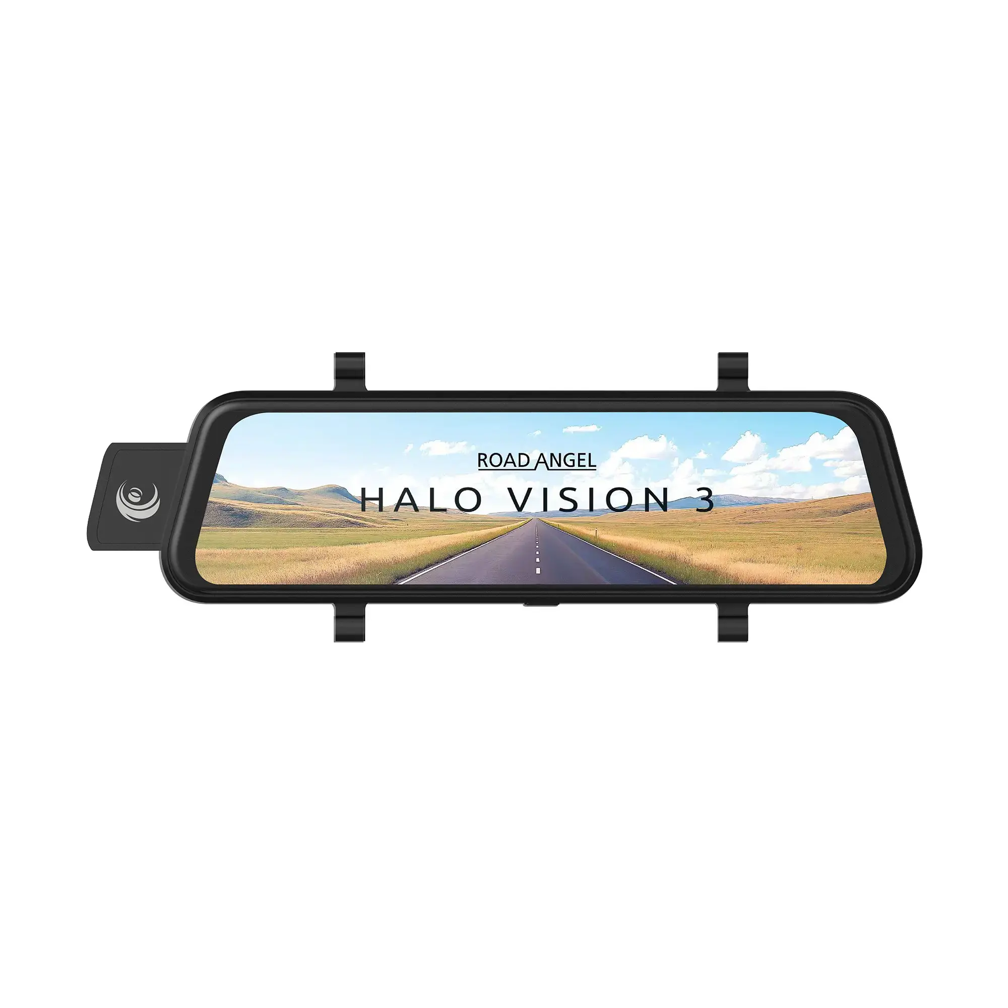 Road Angel Halo Vision 3 Mirror Dash Cam – 10” Touchscreen + Rear 1080p Cam with NEW HW