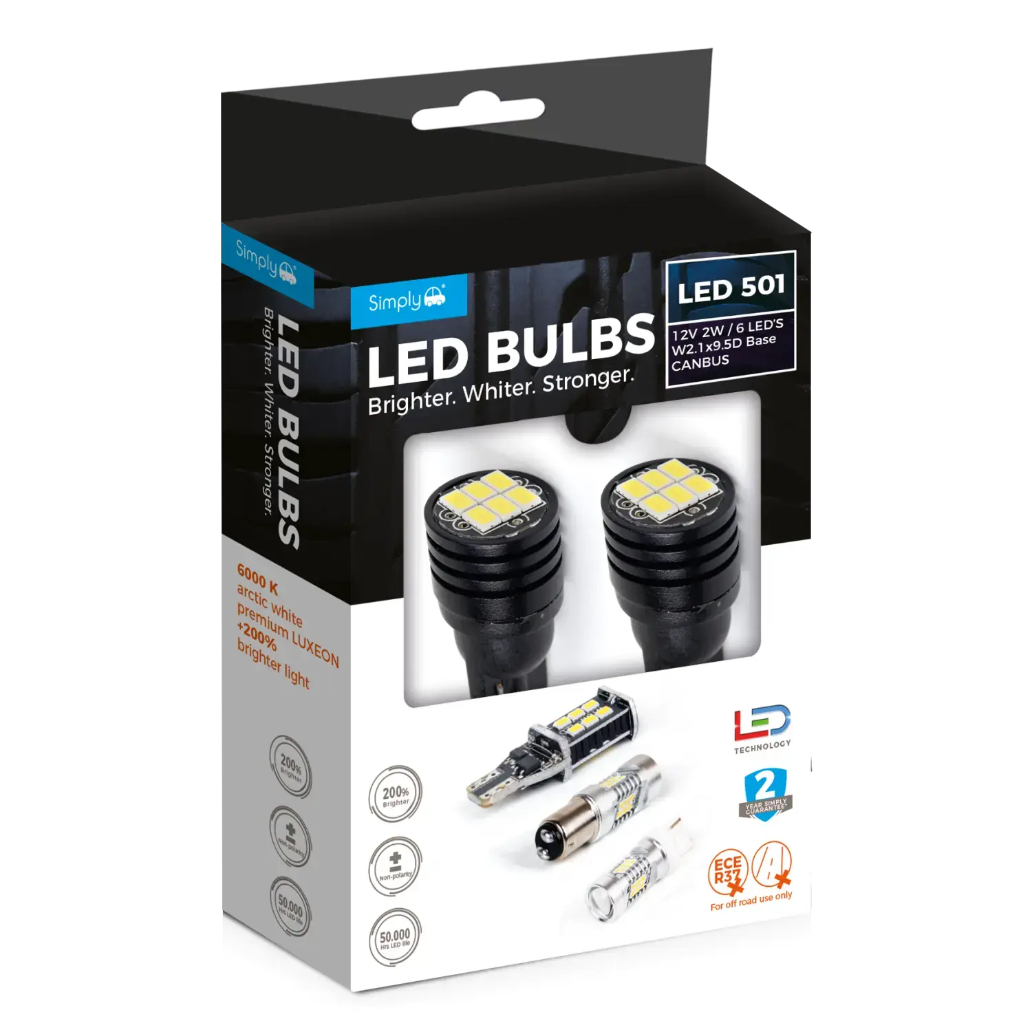 Simply SIMPLY 501 6LED WHITE CANBUS TWIN PACK