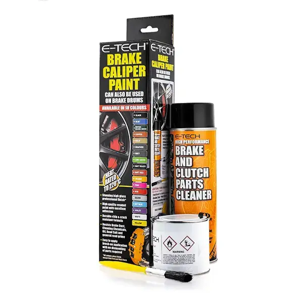 E-TECH Red Brake Caliper Paint Kit (Includes Cleaner, Paint, Brush)