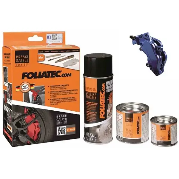 Foliatec Brake Caliper Paint Set Racing Blue (Includes Cleaner, Brush, Gloves)