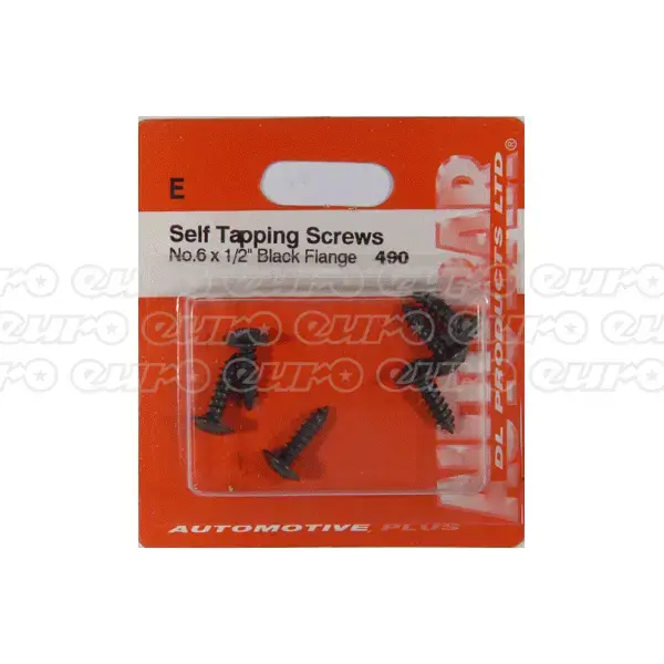 Self Tapper Blk Flange 6 x 1/2