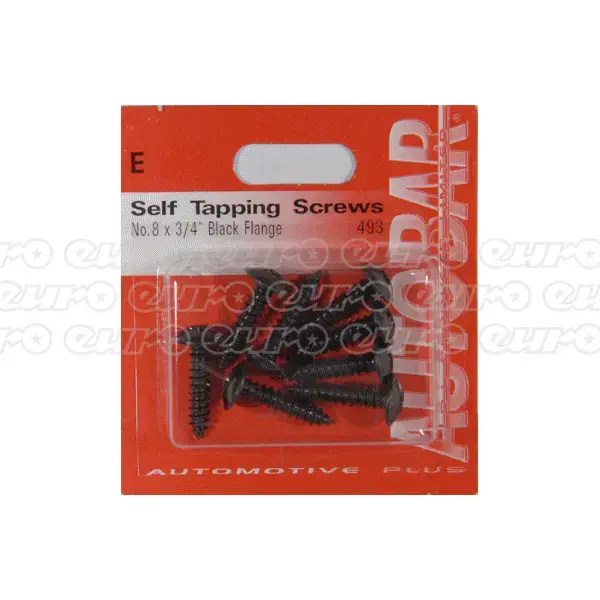 Self Tapper Blk Flange 8 x 3/4