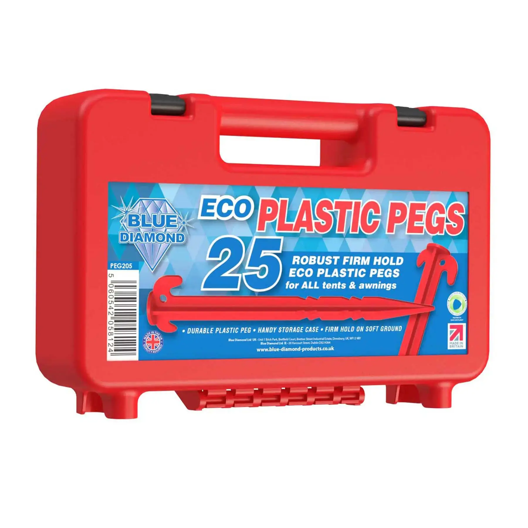 Blue Diamond Eco Plastic Tent Pegs Case Of 20