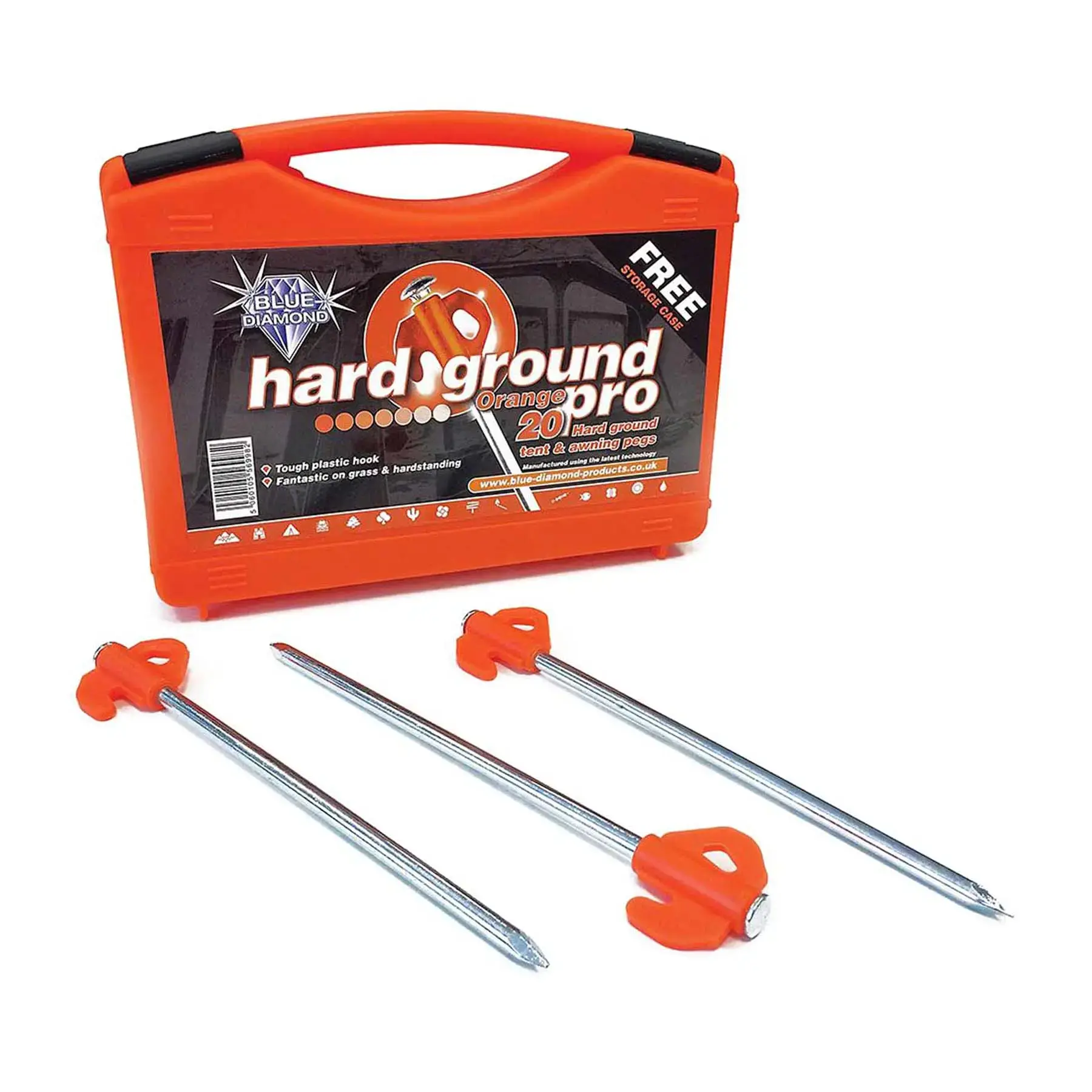 Blue Diamond Hard Ground Pro Tent Pegs Case of 20