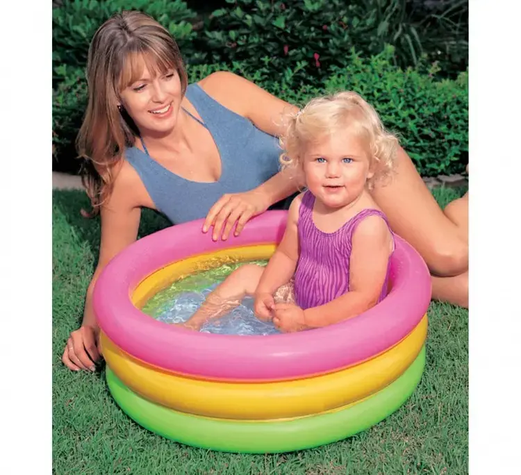 Intex Leisure 24" Sunset Glow Baby Pool, Pink-Yellow-Green 57107NP