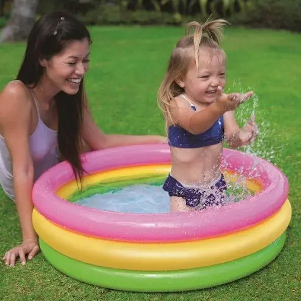 Intex Leisure 24" Sunset Glow Baby Pool, Pink-Yellow-Green 57107NP