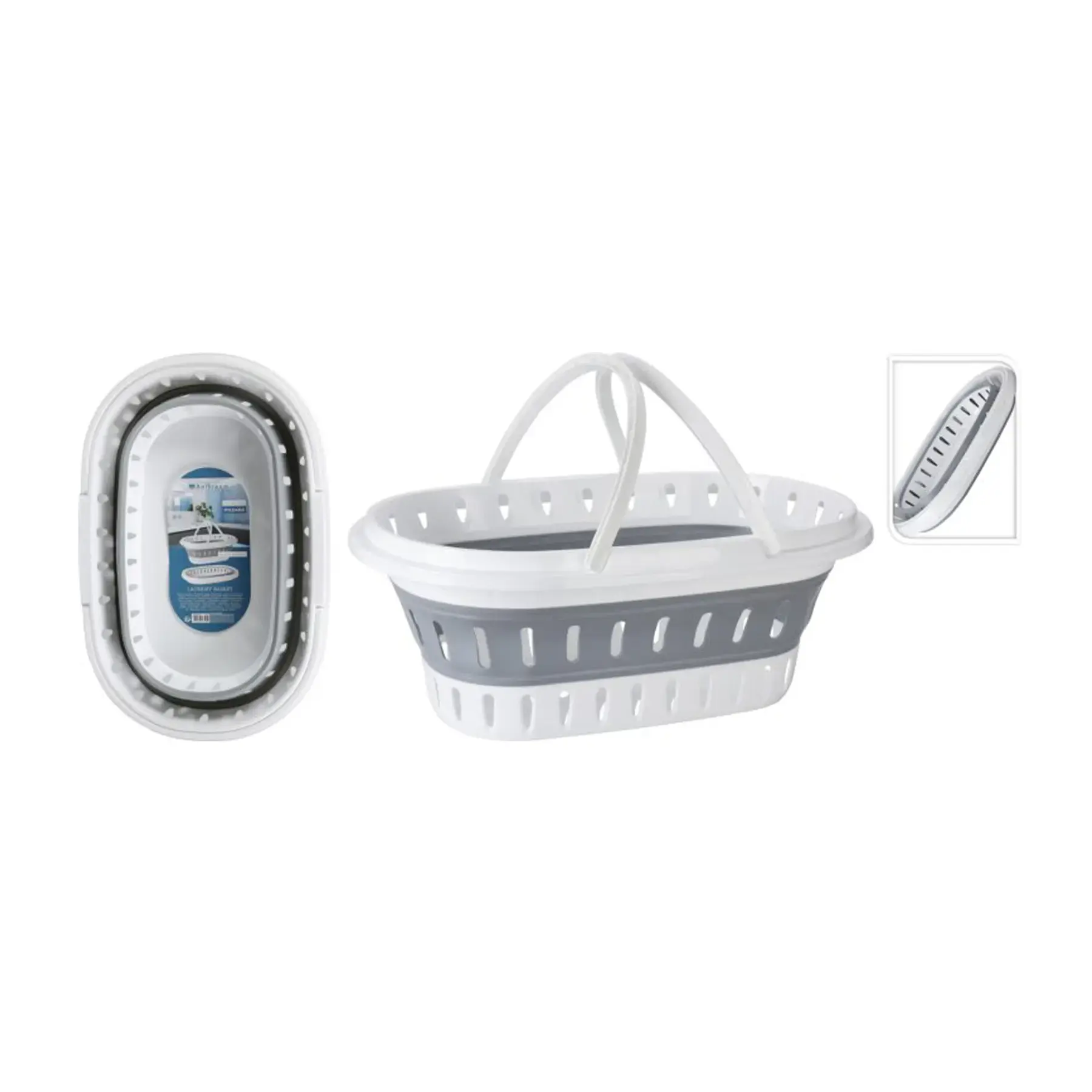 Euro Car Parts Foldable Laundry Basket with Handles 25 L