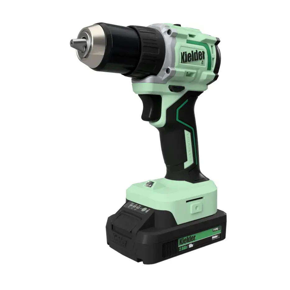 Kielder  TYPE18 18v 13mm 75Nm Ultra Compact Combi Drill, 2 x 2.0Ah Batteries, 3mm, 4mm & 6mm Cobalt Drill Bits & 6mm & 7mm Masonry Drill Bits