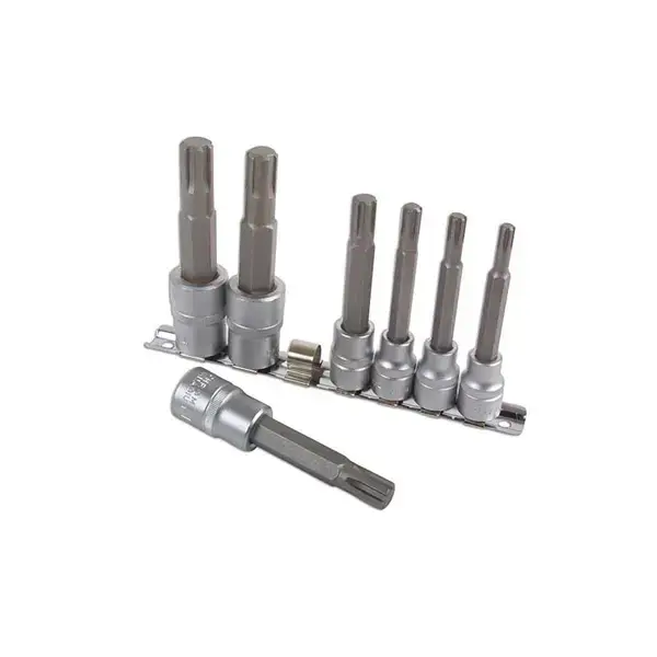 Laser 2900 Ribe Socket Bit Set 3/8"D, 1/2"D 7pc