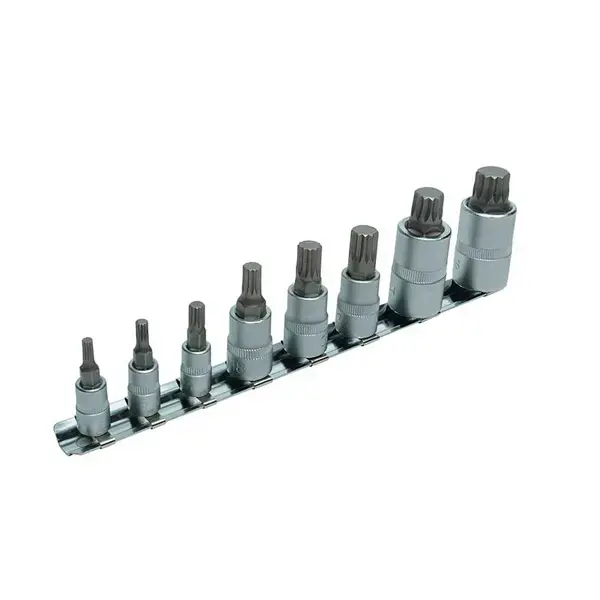 Laser 3266 Spline Socket Bit Set 1/4"D, 3/8"D, & 1/2"D 8pc