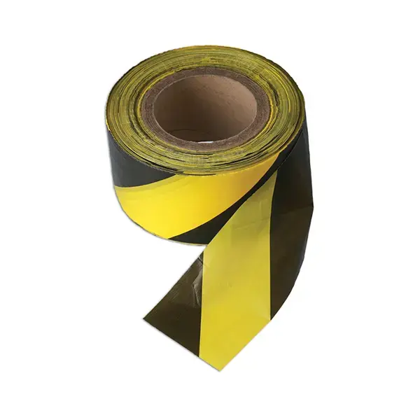 Connect 35364 Black & Yellow Barrier Tape 75mm x 500m Non Adhesive 1pc
