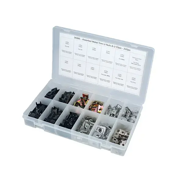 Connect 35995 Assorted Metal Trim Nuts & U Nuts 245pc